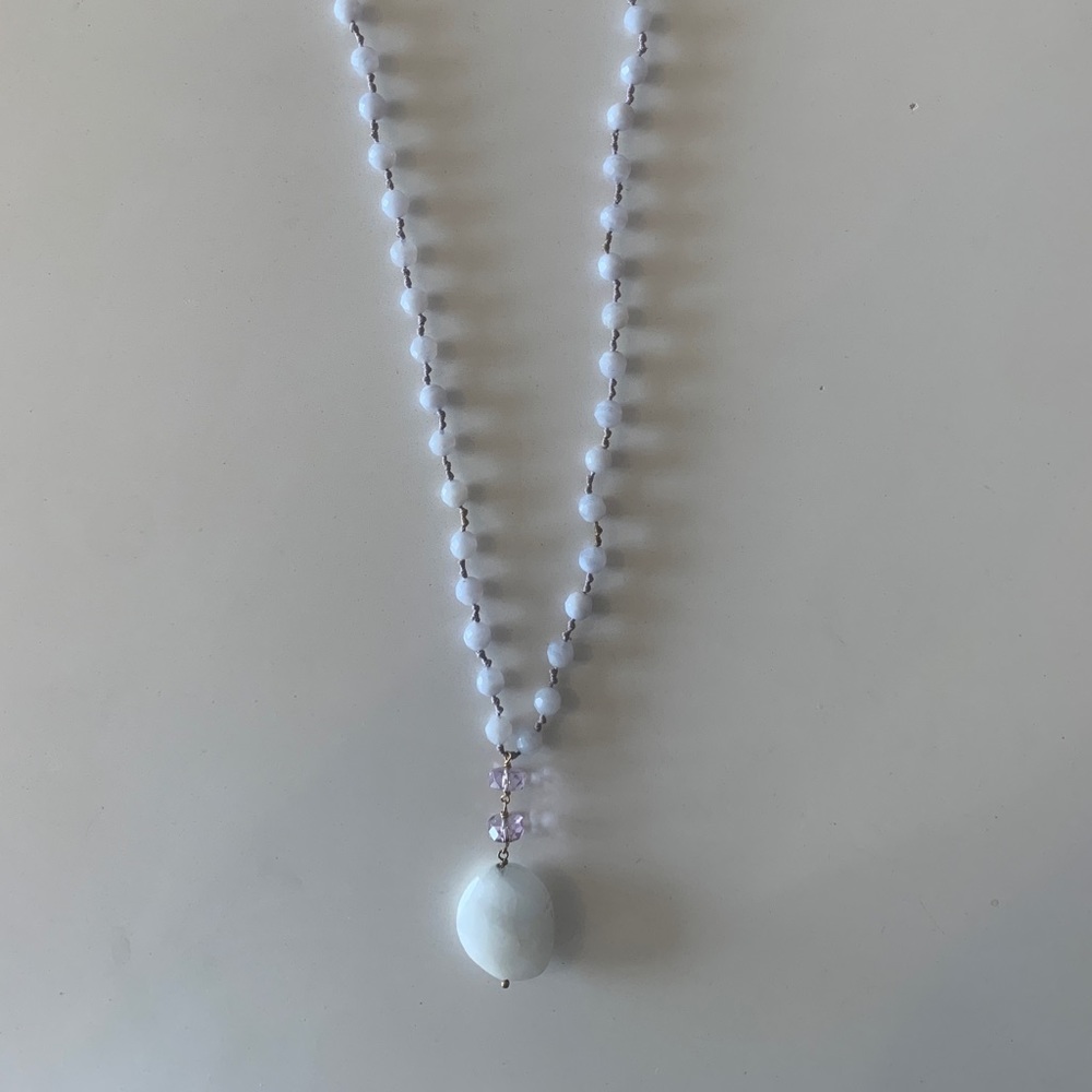 Blue and Lavender Quartz Necklace
